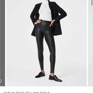 Spanx black faux leather leggings